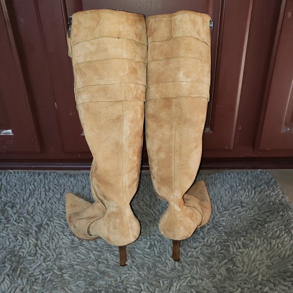 GCI COLLEZIONE Tan SUEDE PLEATED BOOTS SIZE 9 M - Picture 7 of 8